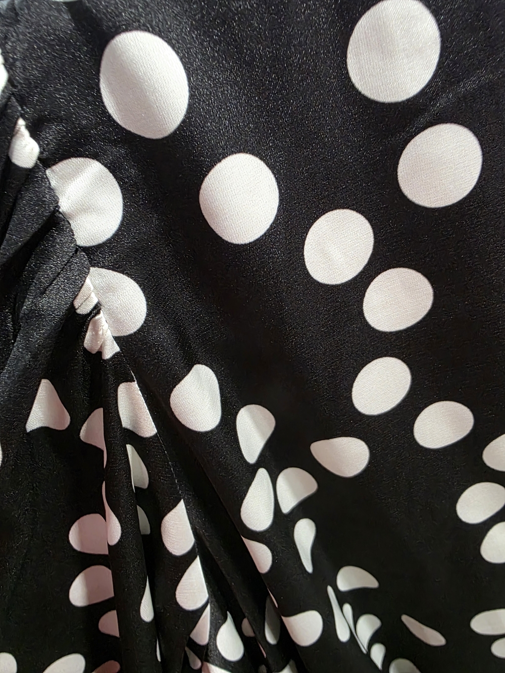 White House Black Market Black and White Polka Dot Wrap Midi Dress - Picture 8 of 10